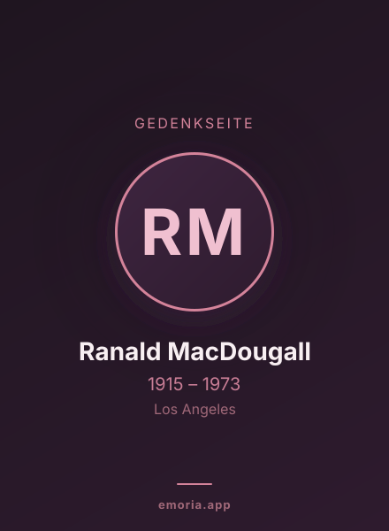 Gedenkportrait von Ranald MacDougall