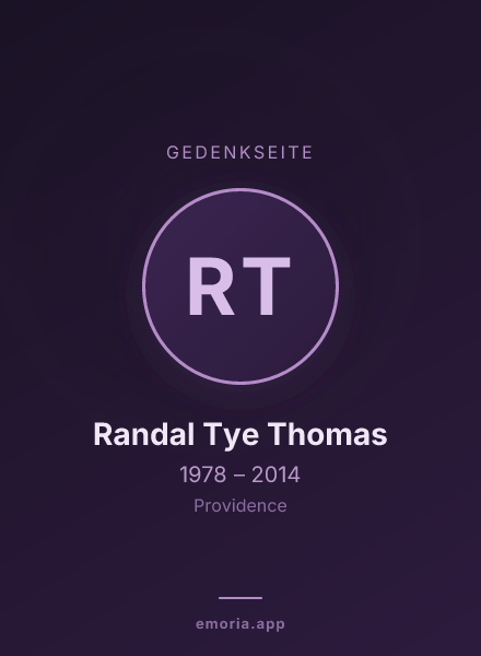 Gedenkportrait von Randal Tye Thomas