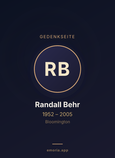 Gedenkportrait von Randall Behr