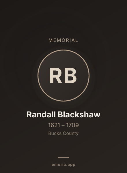 Memorial portrait of Randall Blackshaw