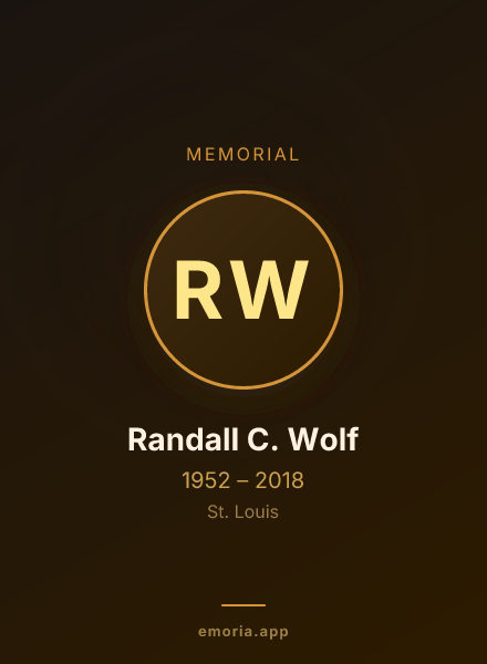 Memorial portrait of Randall C. Wolf