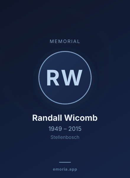 Memorial portrait of Randall Wicomb