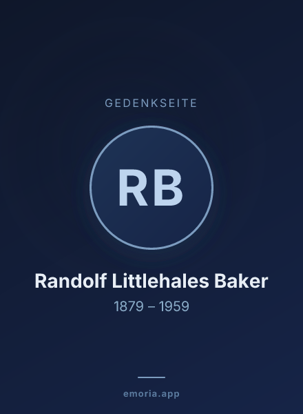 Gedenkportrait von Randolf Littlehales Baker