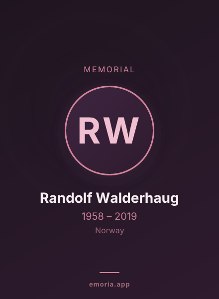 Memorial portrait of Randolf Walderhaug
