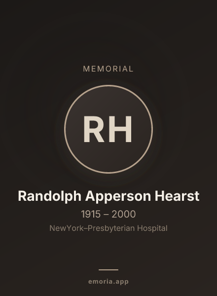 Memorial portrait of Randolph Apperson Hearst