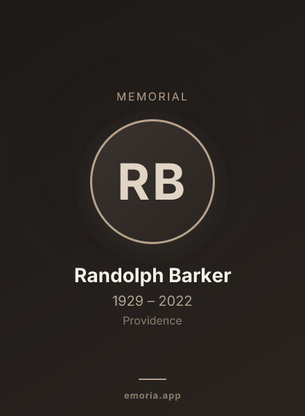 Memorial portrait of Randolph Barker