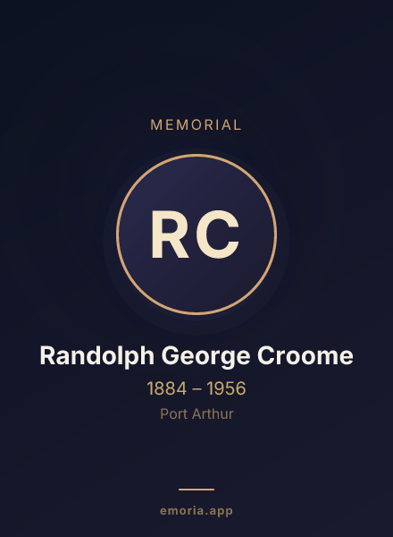 Memorial portrait of Randolph George Croome