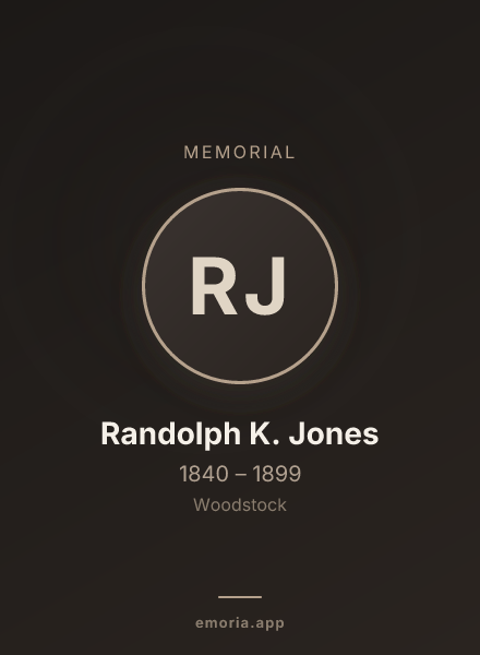 Memorial portrait of Randolph K. Jones