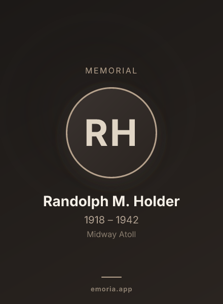 Memorial portrait of Randolph M. Holder