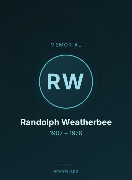 Memorial portrait of Randolph Weatherbee