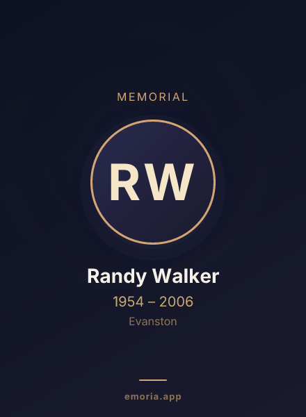 Memorial portrait of Randy Walker