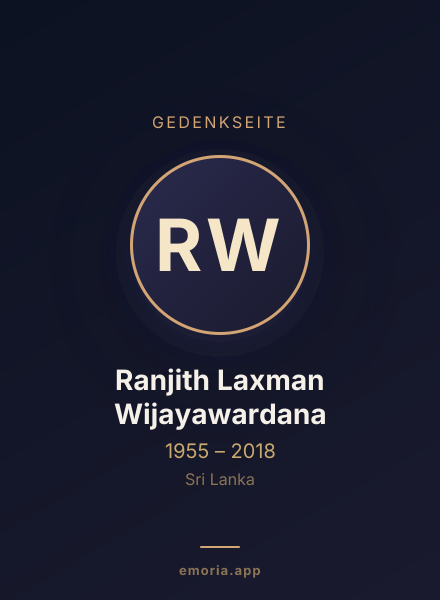 Gedenkportrait von Ranjith Laxman Wijayawardana