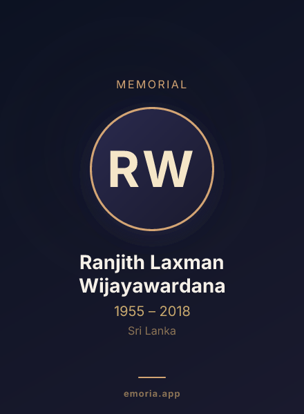 Memorial portrait of Ranjith Laxman Wijayawardana