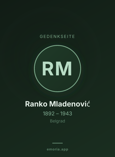 Gedenkportrait von Ranko Mladenović