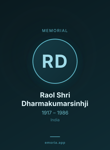 Memorial portrait of Raol Shri Dharmakumarsinhji