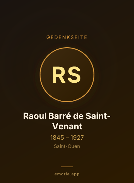 Gedenkportrait von Raoul Barré de Saint-Venant