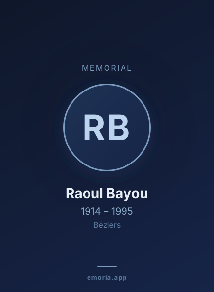 Memorial portrait of Raoul Bayou