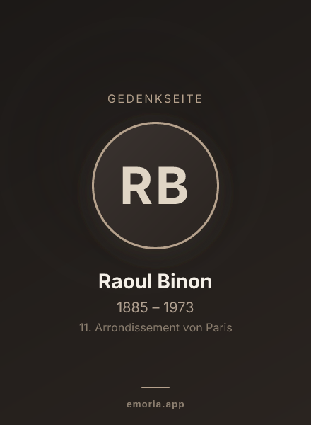 Gedenkportrait von Raoul Binon