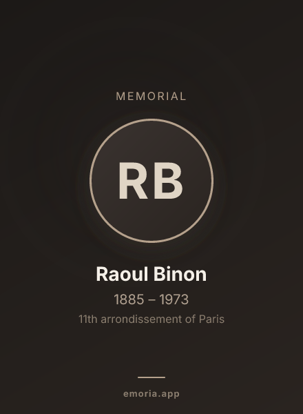 Memorial portrait of Raoul Binon