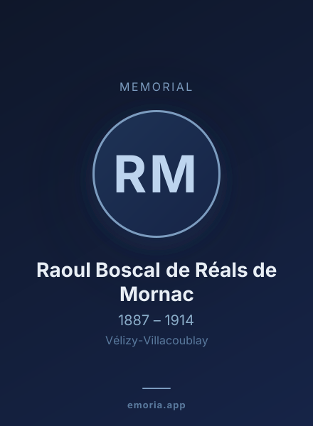 Memorial portrait of Raoul Boscal de Réals de Mornac
