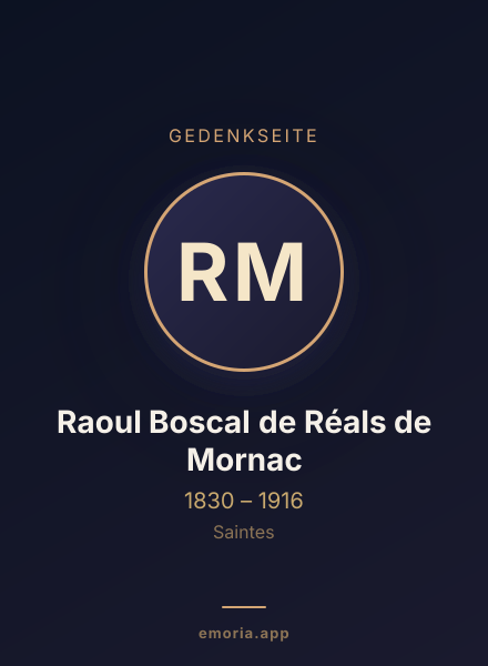 Gedenkportrait von Raoul Boscal de Réals de Mornac