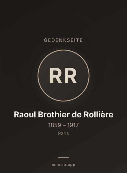 Gedenkportrait von Raoul Brothier de Rollière