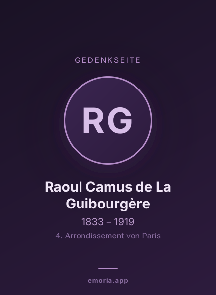 Gedenkportrait von Raoul Camus de La Guibourgère