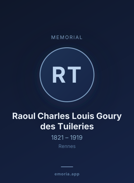 Memorial portrait of Raoul Charles Louis Goury des Tuileries