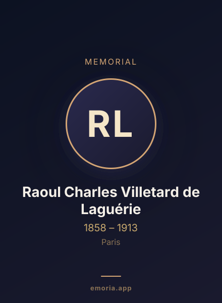 Memorial portrait of Raoul Charles Villetard de Laguérie