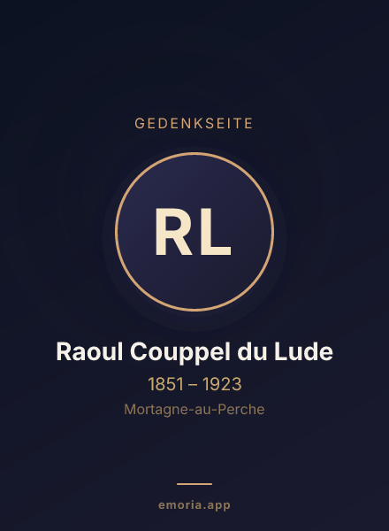 Gedenkportrait von Raoul Couppel du Lude