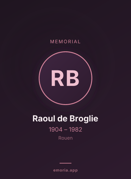 Memorial portrait of Raoul de Broglie