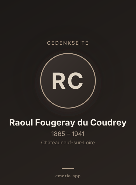 Gedenkportrait von Raoul Fougeray du Coudrey