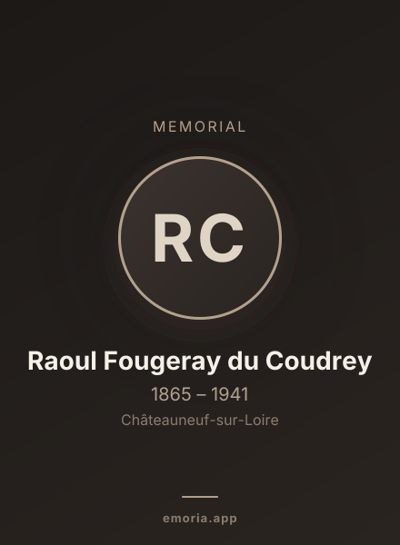 Memorial portrait of Raoul Fougeray du Coudrey