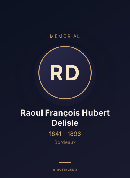 Memorial portrait of Raoul François Hubert Delisle