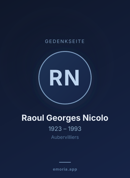 Gedenkportrait von Raoul Georges Nicolo