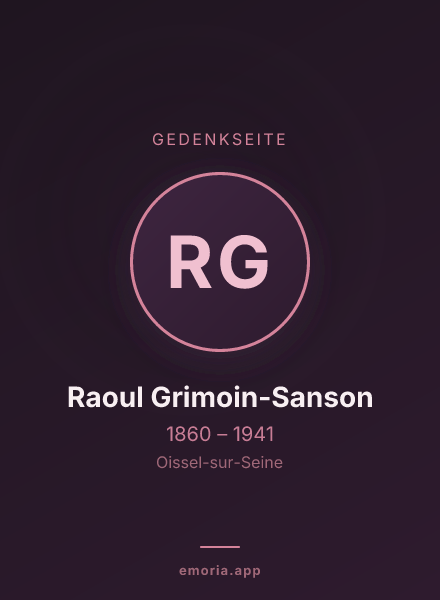 Gedenkportrait von Raoul Grimoin-Sanson