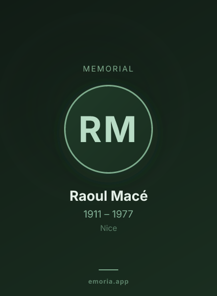 Memorial portrait of Raoul Macé