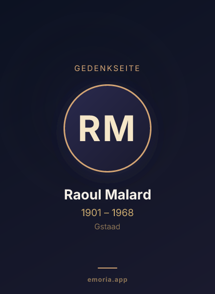 Gedenkportrait von Raoul Malard