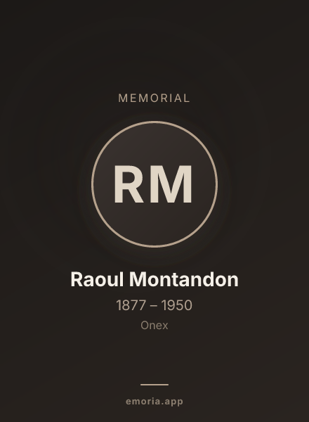Memorial portrait of Raoul Montandon