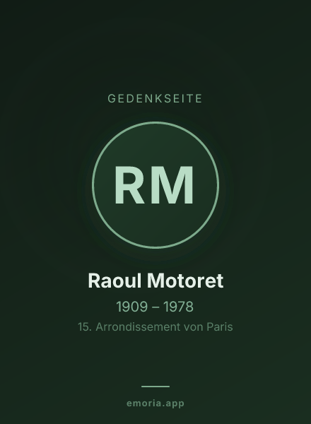 Gedenkportrait von Raoul Motoret