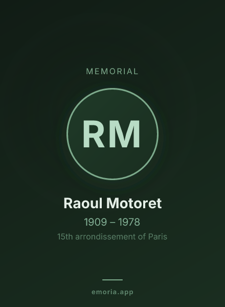 Memorial portrait of Raoul Motoret