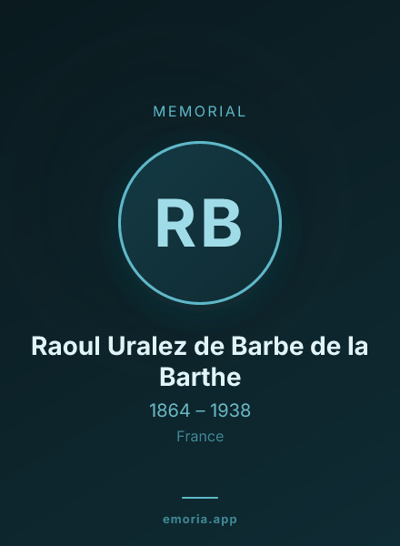 Memorial portrait of Raoul Uralez de Barbe de la Barthe