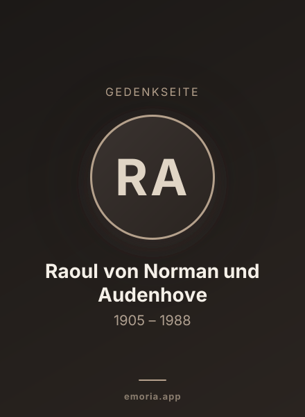 Gedenkportrait von Raoul von Norman und Audenhove