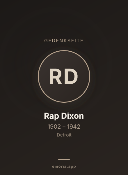 Gedenkportrait von Rap Dixon