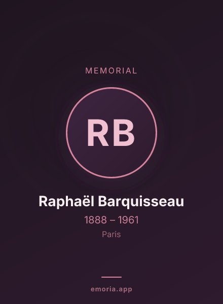 Memorial portrait of Raphaël Barquisseau