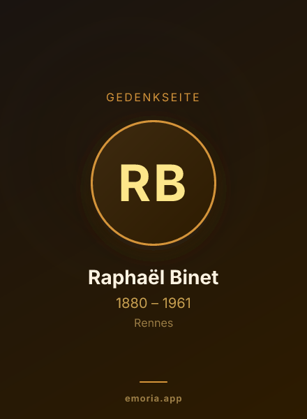 Gedenkportrait von Raphaël Binet