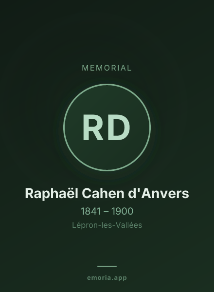 Memorial portrait of Raphaël Cahen d'Anvers
