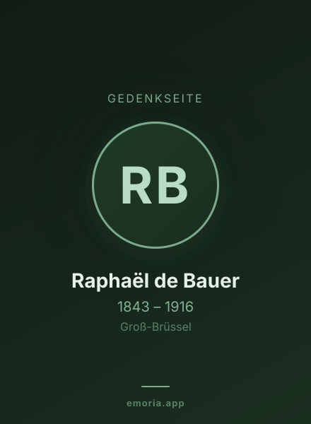 Gedenkportrait von Raphaël de Bauer