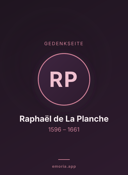 Gedenkportrait von Raphaël de La Planche