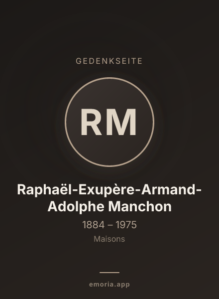 Gedenkportrait von Raphaël-Exupère-Armand-Adolphe Manchon